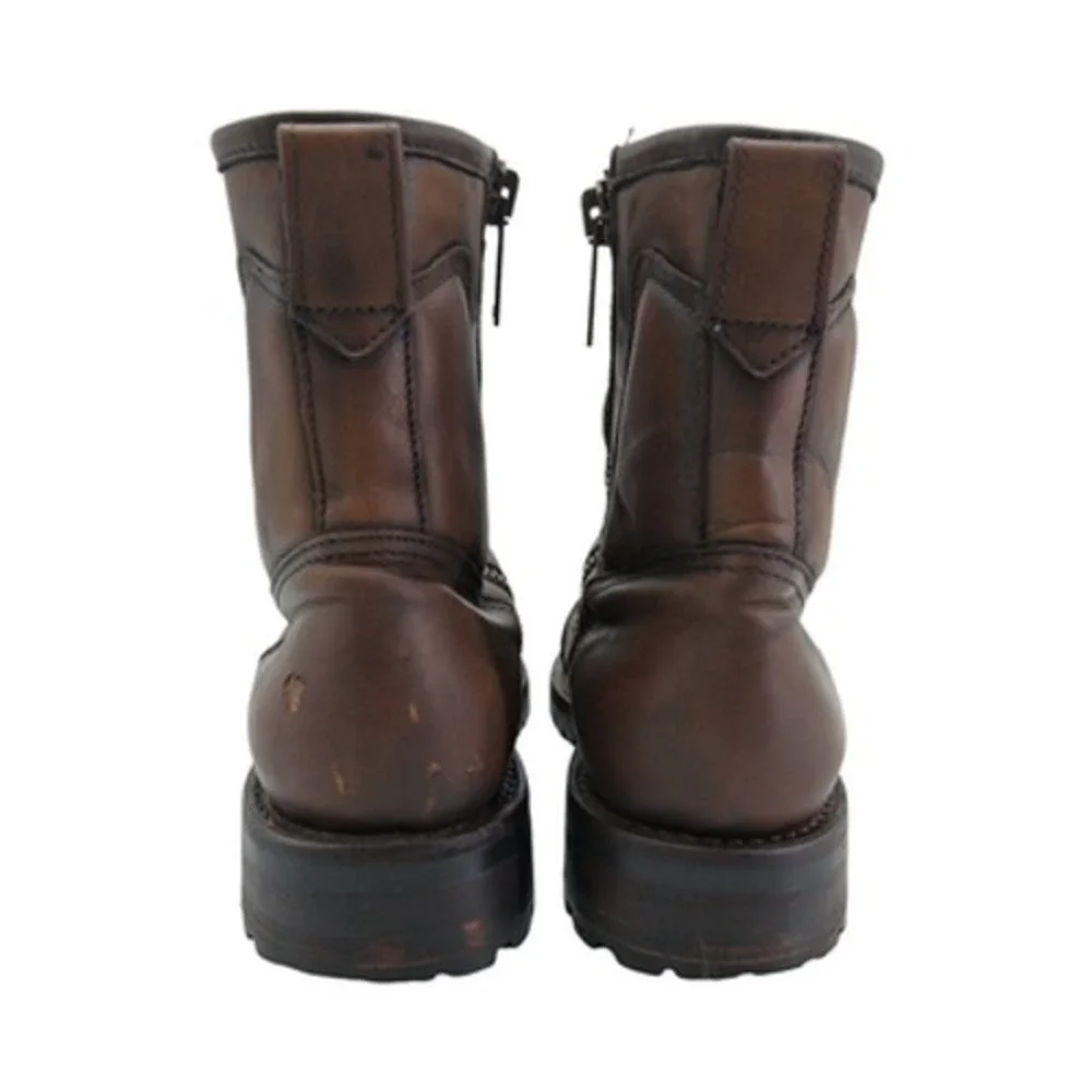 Thursday Boot Co Boots Mens Size 9.5 Brown Leather Combat Ankle Zip Casual Boots
